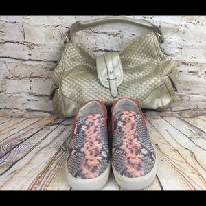 ASH Faux Snakeskin Coral Loafer Sneaker Size 40